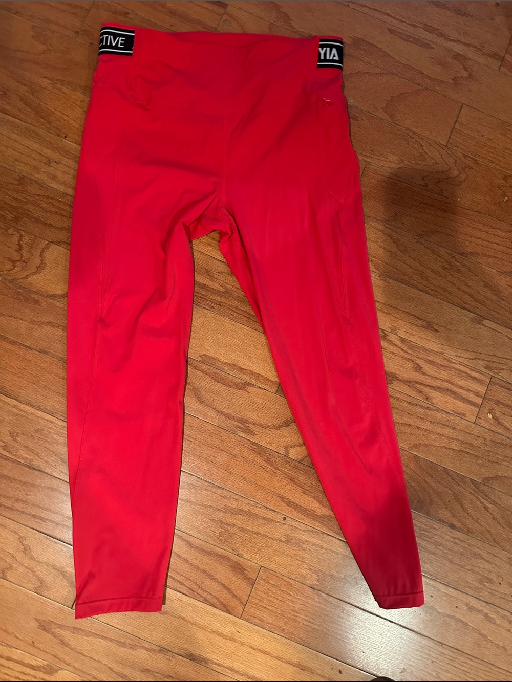 ZYIA Active Bright Red Performance Leggings